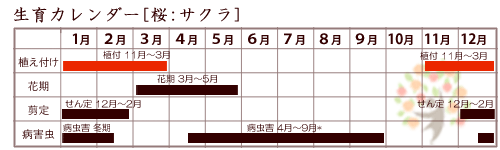 桜生育カレンダー